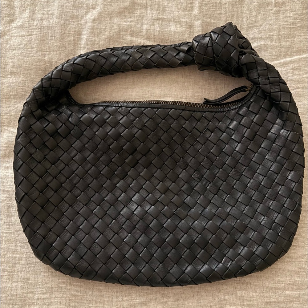 Black Woven Shoulder Bag